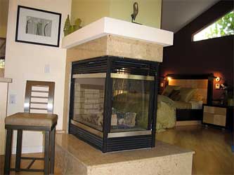 Natural stone fireplace